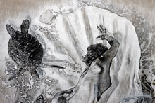 Aphrodite Rising by T.Mallon - Charcoal and Chalk - Top View