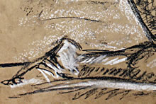 Man with Bent Knew - Detail of Left Leg and Foot