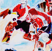 Tom Mallon: Felt Pen on Paper of '1974 Philadelphia Flyers Stanley Cup Victory, Detail of Bernie Parent and Bill Barber