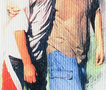 Tom Mallon: 'Peter and Hank', Digital Art on Watercolor Paper, Detail Torsos