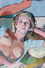 Tom Mallon: Acrylic on Canvas - Christine - 89 x 73 inches, Detail of Head and Torso