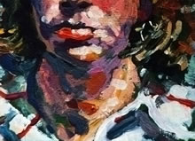 Diane by Tom Mallon, Acrylic on Canvas - 7 x 9 inches -Lower Detail