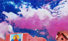 Nubes de Sangre by Tom Mallon, Oil on Canvas - 49 by 24.5 inches - Center Sky