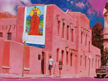 Nubes de Sangre by Tom Mallon, Oil on Canvas - 49 by 24.5 inches New Mexico Museum of Contemporary Art