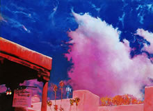 Nubes de Sangre by Tom Mallon, Oil on Canvas - 49 by 24.5 inches - Upper Left Sky