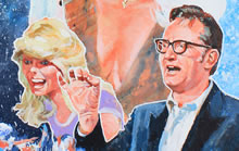 Tom Mallon: Steve Allen "The Big Show" Cover Art for the Philadelphia Inquirer's TV Magazine, Acrylic on Illustration Board, Detail of Steve Allen with Loni Anderson