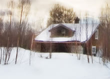 Tom Mallon: 'Christmas 2010', Digital Art for Printed Christmas Card, Detail of Wooded House